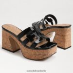 Sam Edelman Dev-Plateausandale Frauen schwarzes Lackleder Schuhwerk 2P8JNV548 - Image 7