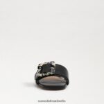 Sam Edelman Diacon-Sandale Frauen schwarzes Leder Schuhwerk 2P8JNV419 - Image 3