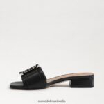 Sam Edelman Diacon-Sandale Frauen schwarzes Leder Schuhwerk 2P8JNV419 - Image 4