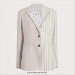 Sam Edelman Enola-Blazer Frauen Gardenie Bekleidung 2P8JNV1206 - Image 5