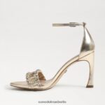 Sam Edelman Evelynn Riemchenabsatz Frauen Gold Blatt Schuhwerk 2P8JNV610 - Image 4
