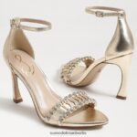 Sam Edelman Evelynn Riemchenabsatz Frauen Gold Blatt Schuhwerk 2P8JNV610 - Image 7