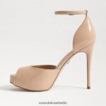 Sam Edelman Florencia Peeptoe-Plateau-Absatz Frauen Beige-Rouge-Lack Schuhwerk 2P8JNV768 - Image 4