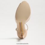 Sam Edelman Florencia Peeptoe-Plateau-Absatz Frauen Beige-Rouge-Lack Schuhwerk 2P8JNV768 - Image 6