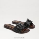 Sam Edelman Gaige Slide-Sandale Frauen schwarzes Leder Schuhwerk 2P8JNV26