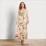 Sam Edelman geblümtes Maxikleid Frauen Rouge Multi Bekleidung 2P8JNV1142