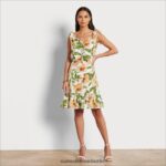 Sam Edelman geblümtes Minikleid Frauen Pfirsich-Multi Bekleidung 2P8JNV1105
