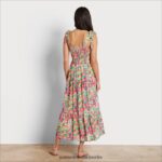 Sam Edelman Gesmoktes Midikleid mit Blumenmuster Frauen rosa multi Bekleidung 2P8JNV1078 - Image 4