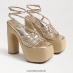 Sam Edelman Gia-Plateau-Absatz Frauen Gold Blatt Schuhwerk 2P8JNV697