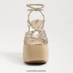 Sam Edelman Gia-Plateau-Absatz Frauen Gold Blatt Schuhwerk 2P8JNV697 - Image 3