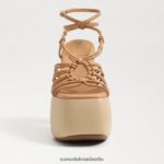 Sam Edelman Gia-Plateau-Absatz Frauen Natursand Schuhwerk 2P8JNV699 - Image 3