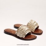 Sam Edelman Giada gewebte Slide-Sandale Frauen Gold Blatt Schuhwerk 2P8JNV406