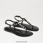 Sam Edelman Gigi Pearl Zehenstegsandale Frauen schwarzes Lackleder Schuhwerk 2P8JNV554