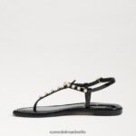 Sam Edelman Gigi Pearl Zehenstegsandale Frauen schwarzes Lackleder Schuhwerk 2P8JNV554 - Image 4