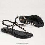Sam Edelman Gigi Pearl Zehenstegsandale Frauen schwarzes Lackleder Schuhwerk 2P8JNV554 - Image 7