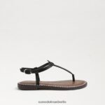 Sam Edelman Gigi-Zehensandale Kinder schwarzes Leder Schuhwerk 2P8JNV939 - Image 2