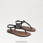 Sam Edelman Gigi-Zehensandale Kinder schwarzes Leder Schuhwerk 2P8JNV939