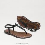 Sam Edelman Gigi-Zehensandale Kinder schwarzes Leder Schuhwerk 2P8JNV939 - Image 7