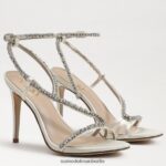 Sam Edelman Granger-Knöchelriemenabsatz Frauen Perlmuttfarbener Satin Schuhwerk 2P8JNV696 - Image 7