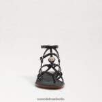 Sam Edelman Gwen Gladiator-Sandale Frauen schwarzes Leder Schuhwerk 2P8JNV248 - Image 3