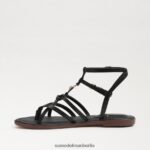 Sam Edelman Gwen Gladiator-Sandale Frauen schwarzes Leder Schuhwerk 2P8JNV248 - Image 4