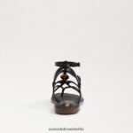 Sam Edelman Gwen Gladiator-Sandale Frauen schwarzes Leder Schuhwerk 2P8JNV248 - Image 5
