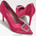 Sam Edelman Harriett spitzer Zehenabsatz Frauen Fuchsia-Satin Schuhwerk 2P8JNV594 - Image 7