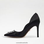 Sam Edelman Harriett spitzer Zehenabsatz Frauen schwarze Seide Schuhwerk 2P8JNV592 - Image 4