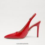 Sam Edelman Haselnussbraune Slingback-Pumps Frauen Rubinrotes Lackleder Schuhwerk 2P8JNV664 - Image 4