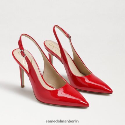 Sam Edelman Haselnussbraune Slingback-Pumps Frauen Rubinrotes Lackleder Schuhwerk 2P8JNV664