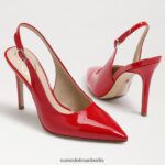 Sam Edelman Haselnussbraune Slingback-Pumps Frauen Rubinrotes Lackleder Schuhwerk 2P8JNV664 - Image 7