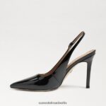Sam Edelman Haselnussbraune Slingback-Pumps Frauen schwarzes Lackleder Schuhwerk 2P8JNV663 - Image 4