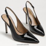 Sam Edelman Haselnussbraune Slingback-Pumps Frauen schwarzes Lackleder Schuhwerk 2P8JNV663 - Image 7