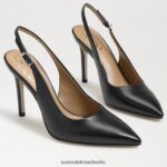 Sam Edelman Haselnussbraune Slingback-Pumps Frauen schwarzes Leder Schuhwerk 2P8JNV662 - Image 7