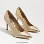 Sam Edelman Haselnussbrauner spitzer Zehenabsatz Frauen Blattgoldleder Schuhwerk 2P8JNV152