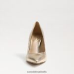 Sam Edelman Haselnussbrauner spitzer Zehenabsatz Frauen Blattgoldleder Schuhwerk 2P8JNV152 - Image 3