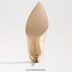 Sam Edelman Haselnussbrauner spitzer Zehenabsatz Frauen Blattgoldleder Schuhwerk 2P8JNV152 - Image 6