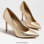 Sam Edelman Haselnussbrauner spitzer Zehenabsatz Frauen Blattgoldleder Schuhwerk 2P8JNV152 - Image 7