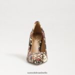 Sam Edelman Haselnussbrauner spitzer Zehenabsatz Frauen Elfenbein-Multi-Samt Schuhwerk 2P8JNV135 - Image 3