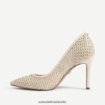 Sam Edelman Haselnussbrauner spitzer Zehenabsatz Frauen Elfenbein Schuhwerk 2P8JNV139 - Image 4