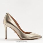 Sam Edelman Haselnussbrauner spitzer Zehenabsatz Frauen hellgoldenes Leder Schuhwerk 2P8JNV147 - Image 2