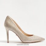 Sam Edelman Haselnussbrauner spitzer Zehenabsatz Frauen hellgoldenes Netz Schuhwerk 2P8JNV136 - Image 2