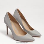 Sam Edelman Haselnussbrauner spitzer Zehenabsatz Frauen kieselgraues Leder Schuhwerk 2P8JNV151