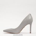 Sam Edelman Haselnussbrauner spitzer Zehenabsatz Frauen kieselgraues Leder Schuhwerk 2P8JNV151 - Image 4