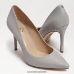 Sam Edelman Haselnussbrauner spitzer Zehenabsatz Frauen kieselgraues Leder Schuhwerk 2P8JNV151 - Image 7