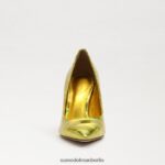 Sam Edelman Haselnussbrauner spitzer Zehenabsatz Frauen Mimosa Goldmetallic Schuhwerk 2P8JNV155 - Image 3