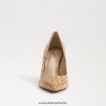 Sam Edelman Haselnussbrauner spitzer Zehenabsatz Frauen Naturkork Schuhwerk 2P8JNV158 - Image 3