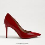 Sam Edelman Haselnussbrauner spitzer Zehenabsatz Frauen rubinrotes Lackleder Schuhwerk 2P8JNV161 - Image 2