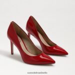 Sam Edelman Haselnussbrauner spitzer Zehenabsatz Frauen rubinrotes Lackleder Schuhwerk 2P8JNV161