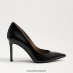 Sam Edelman Haselnussbrauner spitzer Zehenabsatz Frauen schwarzes Lackleder Schuhwerk 2P8JNV159 - Image 2